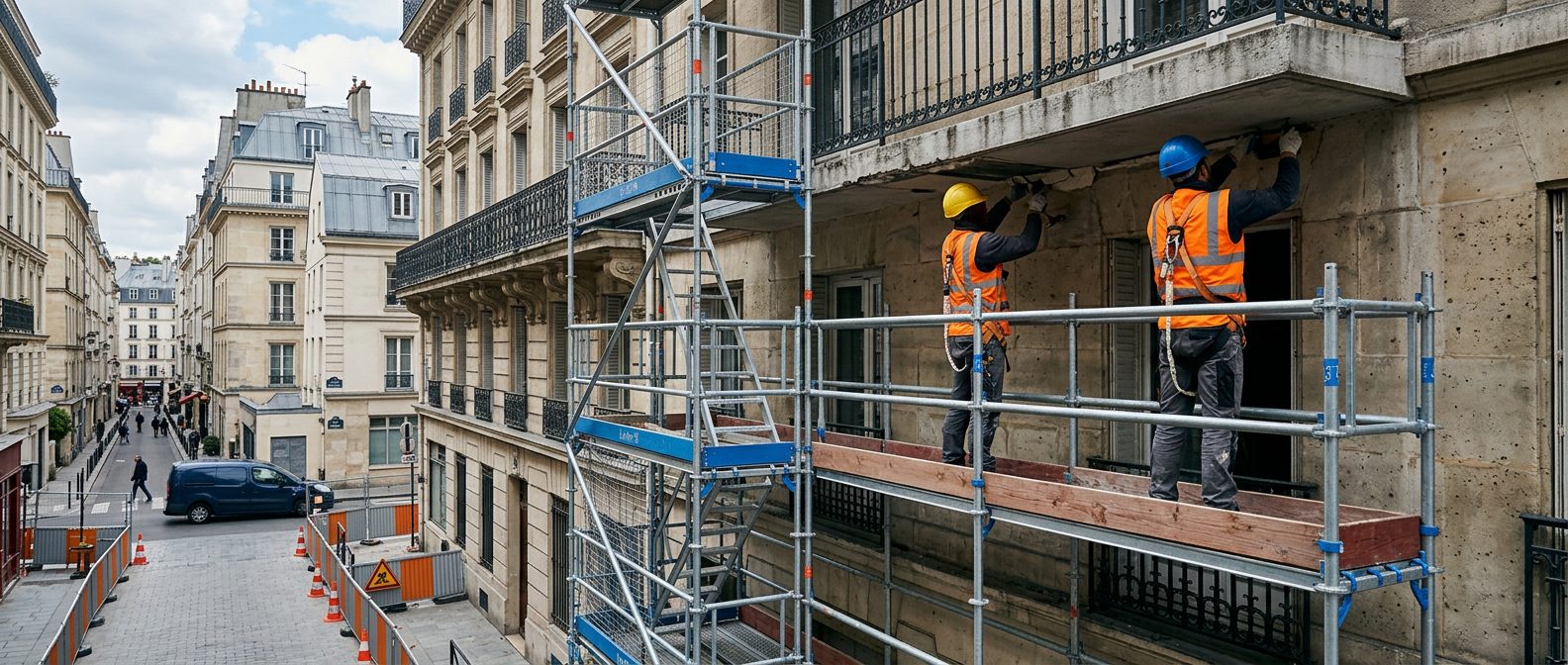 Location d'Échafaudage Parapluie — Protection Toiture & Chantier