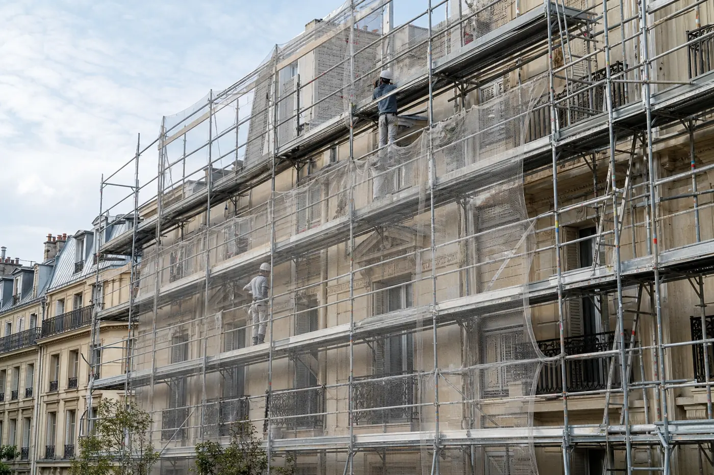 Ravalement de façade en copropriété : le guide de l'échafaudage