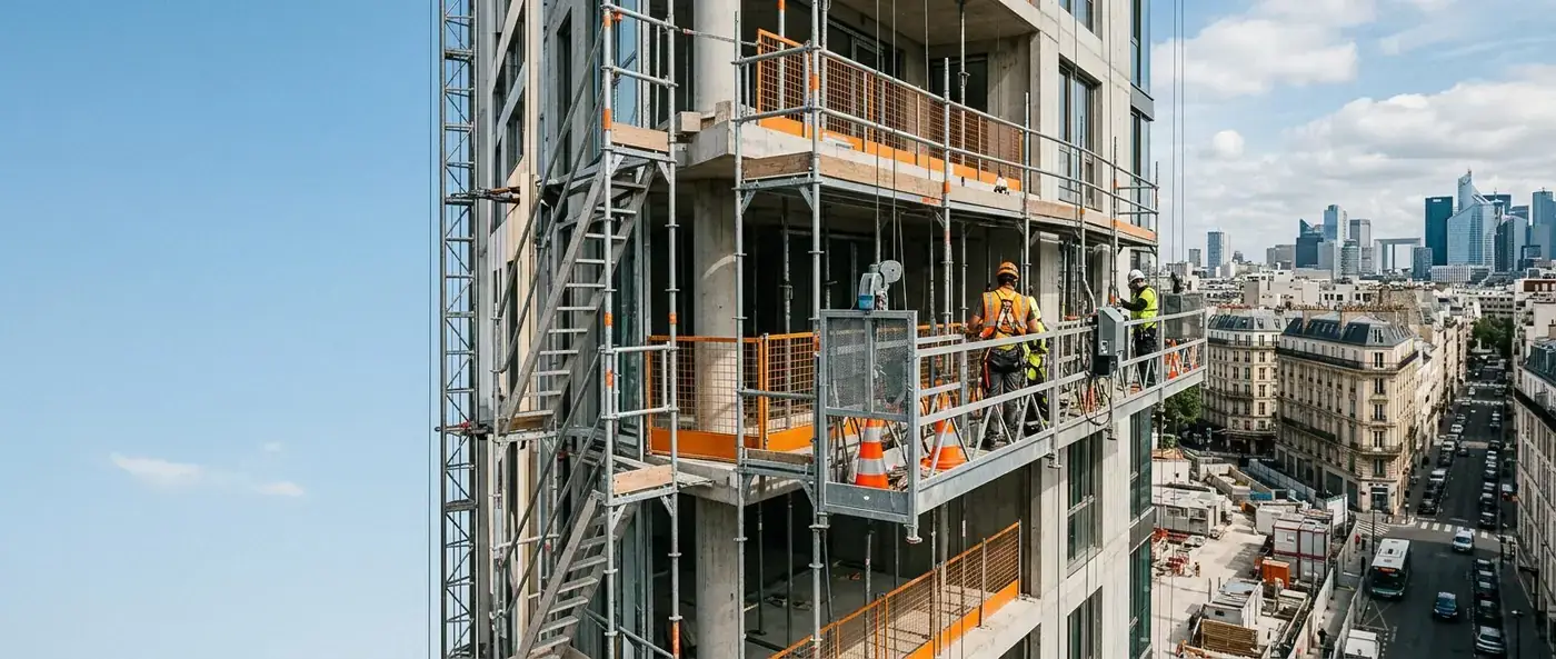 Location échafaudage roulant en IDF : cas d’usage, hauteurs et budget
